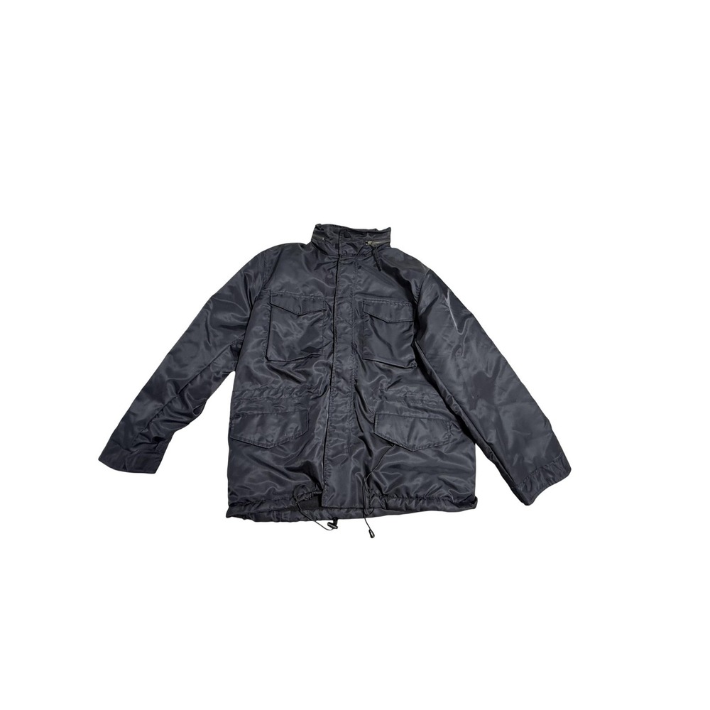 Gap Jacket Mens Large Black Nylon Insulated‎ Parka Full Zip Pockets Winter